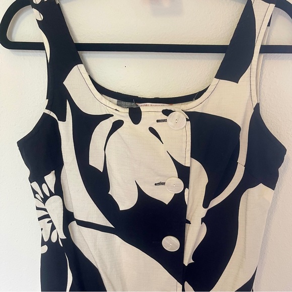 Tori Richard Black + White Palm Print Mini Dress - Picture 5 of 7